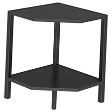 Corner Shelf Stand, 2 Tier Industrial Corner Bookshelf, 2-Tier Black