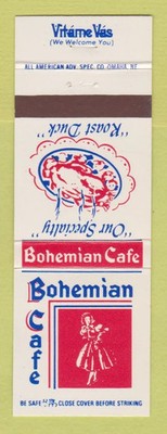 Matchbook Cover - Bohemian Cafe Omaha NE Pilsner Urquell Beer