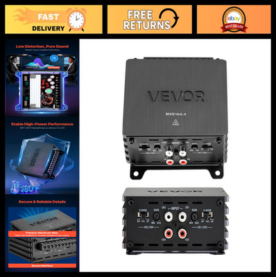 4 Channel Car Audio Amplifier Class D 2 Ohm Bridgeable Full Range 4x160W SUV Tru