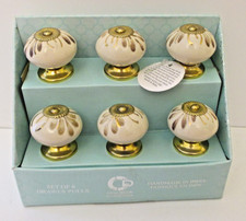 CASA DECOR CERAMIC Drawer Knobs/Pulls Handmade Set of 6 NEW IN BOX