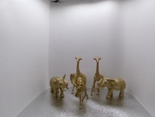 Lifelike Animals Toys Wild Zoo Plastic Jungle Realistic Model Figures Gold 5 Pcs