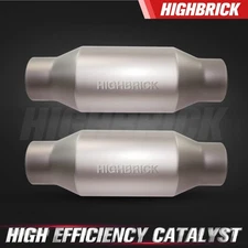 2.5'' Highflow Inlet/Outlet Universal Catalytic Converter w/O2 Port& Heat Shield