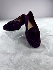 Vionic Norah Suede Loafer Shoes Women's 9 Purple Slip-On Moccasin Comfort