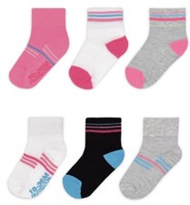 Fruit Of The Loom Toddler Girls Ankle Socks 6-Pairs NWT Size Large 3-5 Years