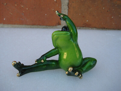 Yoga Frog Lover Stretching Warm Up Routine Resin Statue Figurine