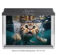 Cute Scared Beige Cat Polyester Fish Tank Glass Backdrop Aquarium Background