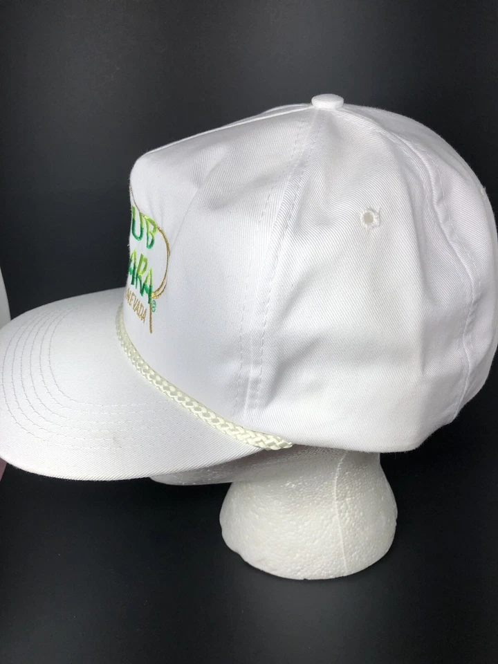 Vintage “Club Sahara“ Full Back White Embroidered Snapback Hat “B” - Image 4 of 4