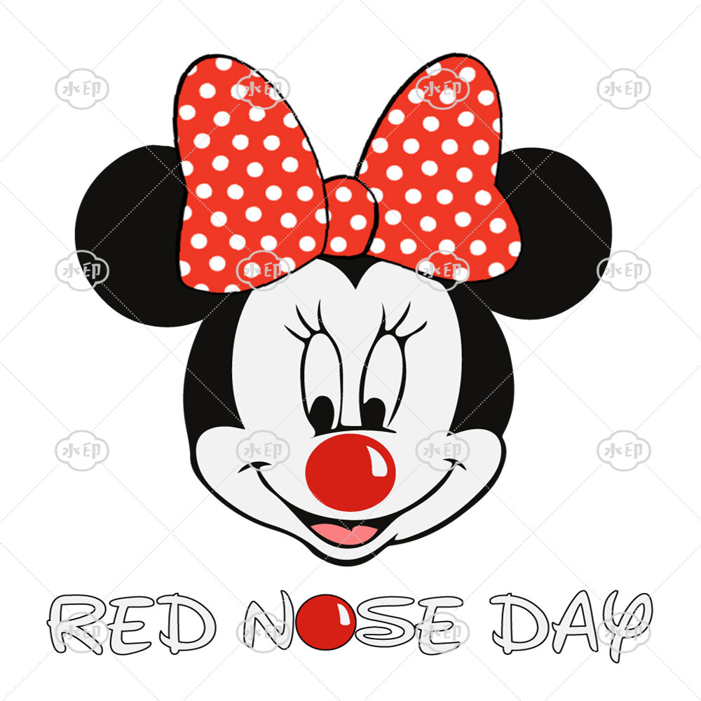 Red Nose Day Tshirt Iron On Transfers Minnie Mickey Comic Relief