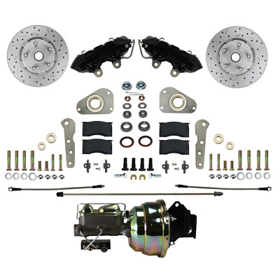 LEED Brakes -BFC0025-8307X Power Front Kit Drilled Rotors and Black Calipers
