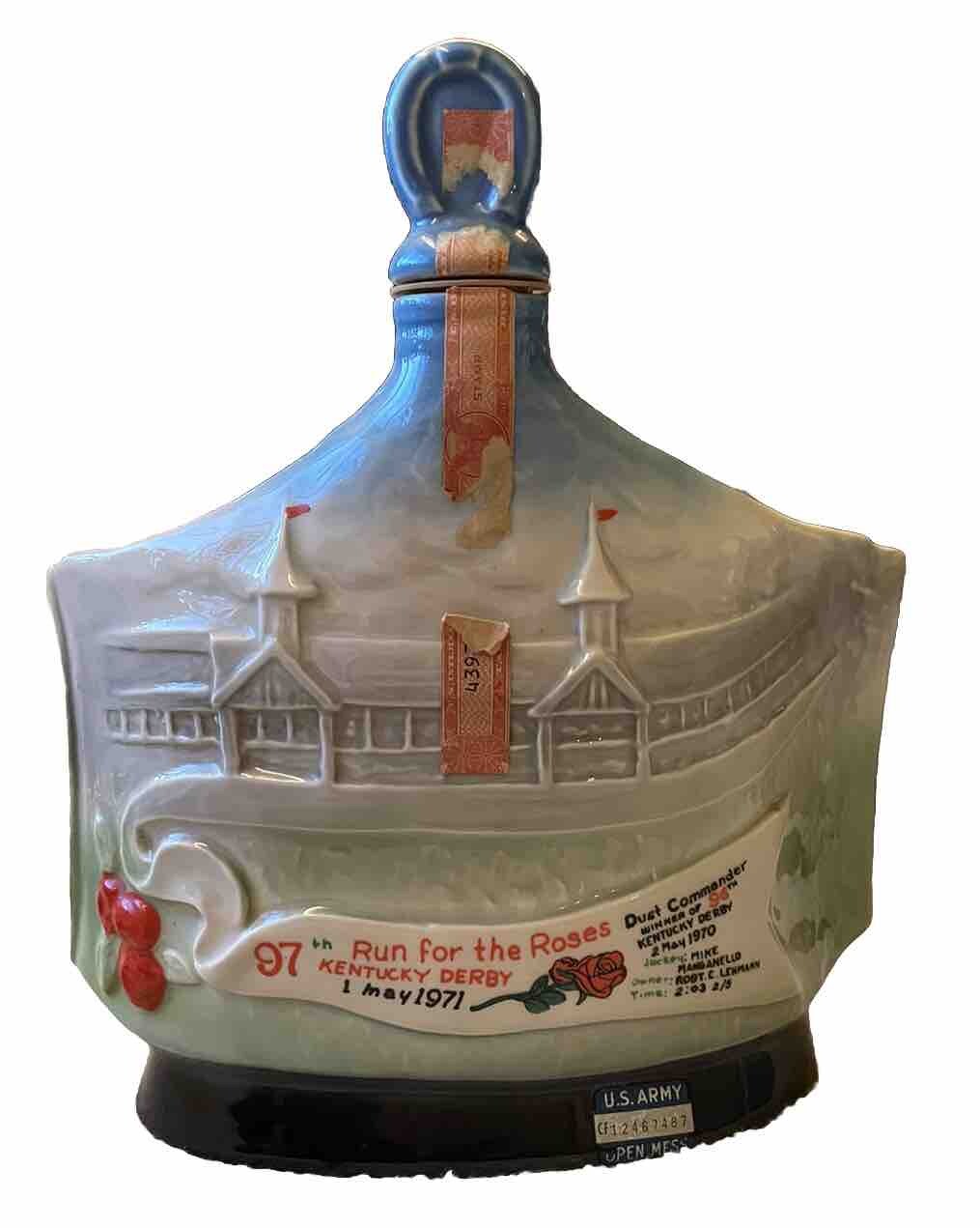VTG 1971 Jim Beam Whiskey Bottle Decanter Churchill Downs Kentucky Derby EMPTY eBay