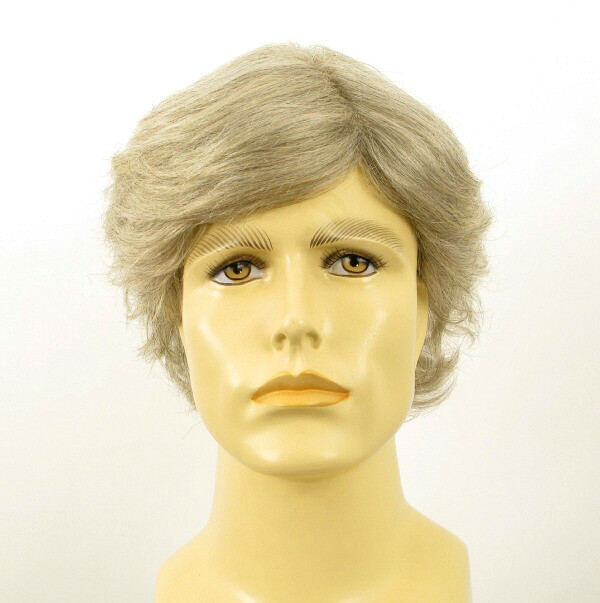Perruque homme cheveux naturels blanc gris REMY 51 anti-glisse