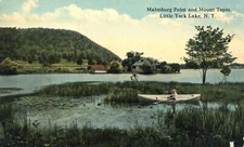 Malmburg Point & Mount Topin Little York Lake Rowboat New York  1913 Postcard