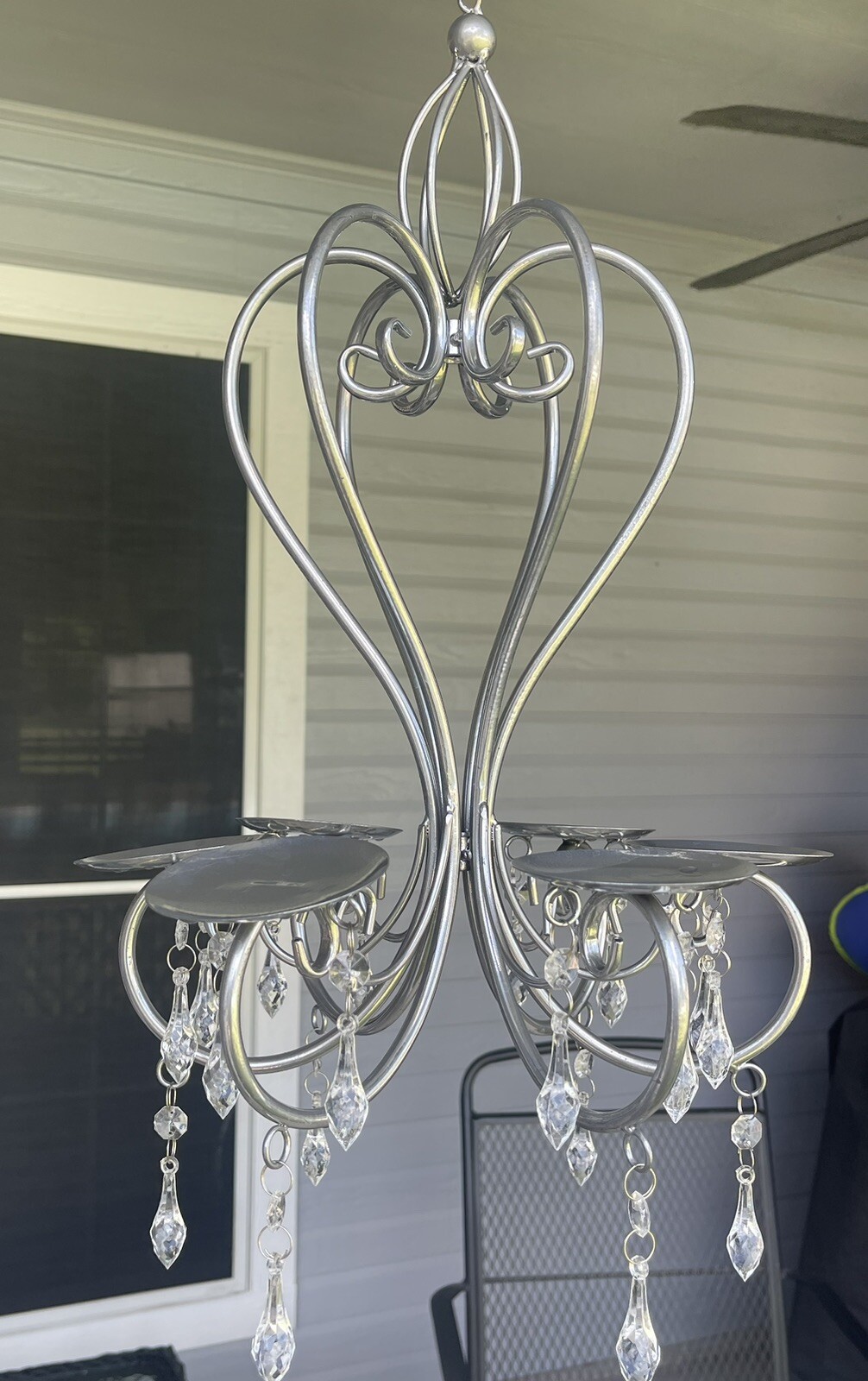 Metal 6 Candle Candelabra Chandelier Round