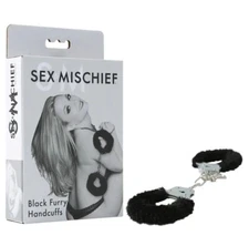 Sportsheets Sex & Mischief Furry Handcuffs Black