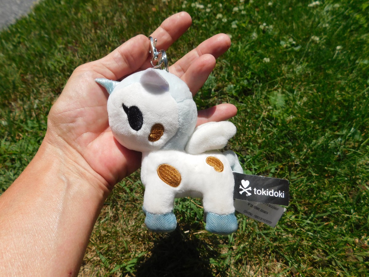 Tokidoki Unicorno MOOKA Plush Backpack Clip White Sparkle Blue 4