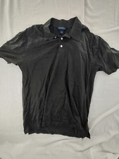 Brooks Brothers Polo Shirt Mens Large Black Logo Short Sleeve
