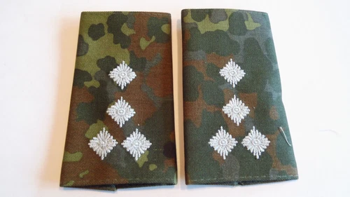 German Army Rank Loops Army White on Camouflage Staff Captain 1 Pair