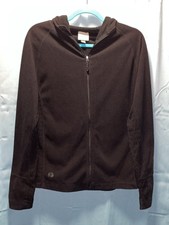 Earth-tec Black Hooded Lightweight Fleece Breathable Jacket Women’s Size Large
