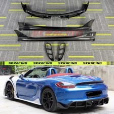 Carbon Fiber Side Skirts Rear Diffuser For Porsche 718 981 Boxster Cayman 13-16