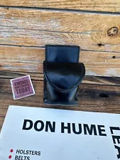 Don Hume Police Duty M26 X26 Taser Cartridge Holder Black Leather w/2 1/4" Clip