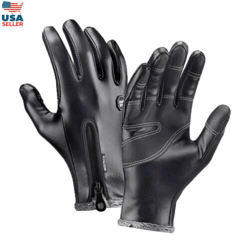 Winter Touch Leather Waterproof Gloves for Outdoor Cold Weather Ski Riding Warm - Picture 1 of 17