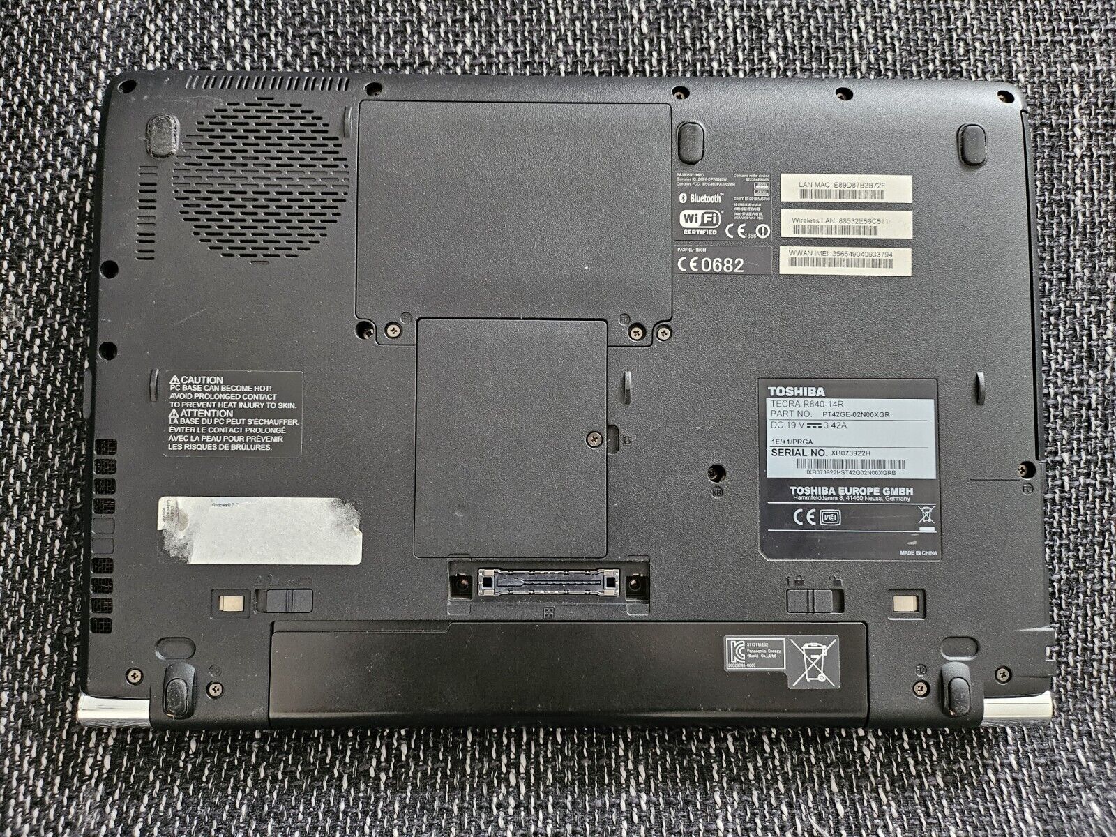 Toshiba Tecra R840-14R 14" Intel Core i5-2520M 2,50GHz USB 3.0