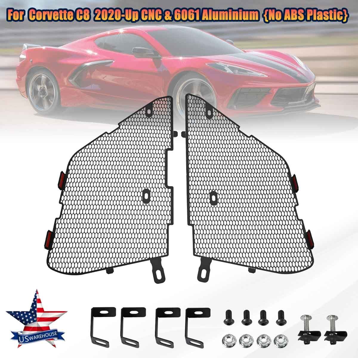 2-Piece Front Mesh Grille Guard For Corvette C8 Stingray 2020-2025 - Aluminum Honeycomb
