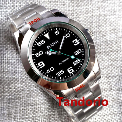 Bliger 36mm Green Second Hand NH35A PT5000 Brushed Bracelet Automatic Men Watch 