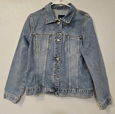 Vintage 90s Y2K The Limited Denim Jacket 100 Cotton Light Blue Jean Large