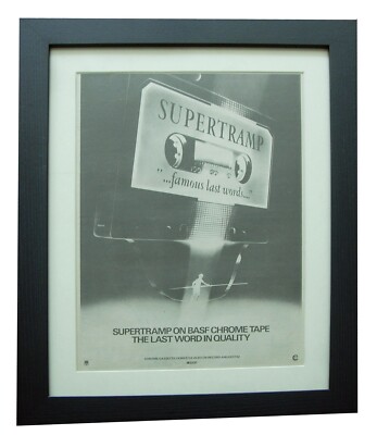 SUPERTRAMP + BERÜHMTE LETZTE WORTE + POSTER + ANZEIGE + SELTEN + ORIGINAL 1982 + GERAHMT + SCHNELLER WELTVERSAND