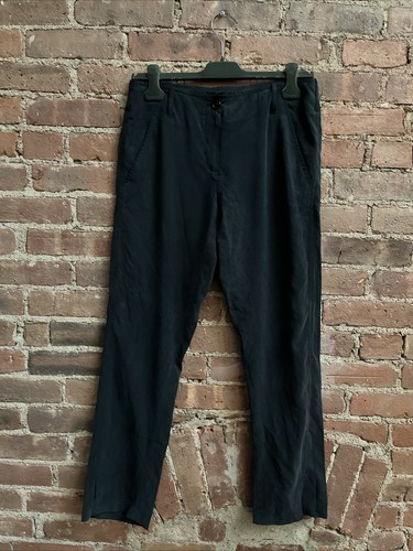 Ann Demeulemeester, Pantalone donna vintage Ann Demeulemeester, taglia 38, nero 100% seta Italia