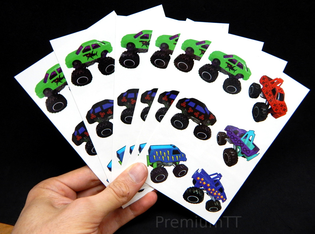 Premium Monster Truck Temporary Tattoos, Party Favors 