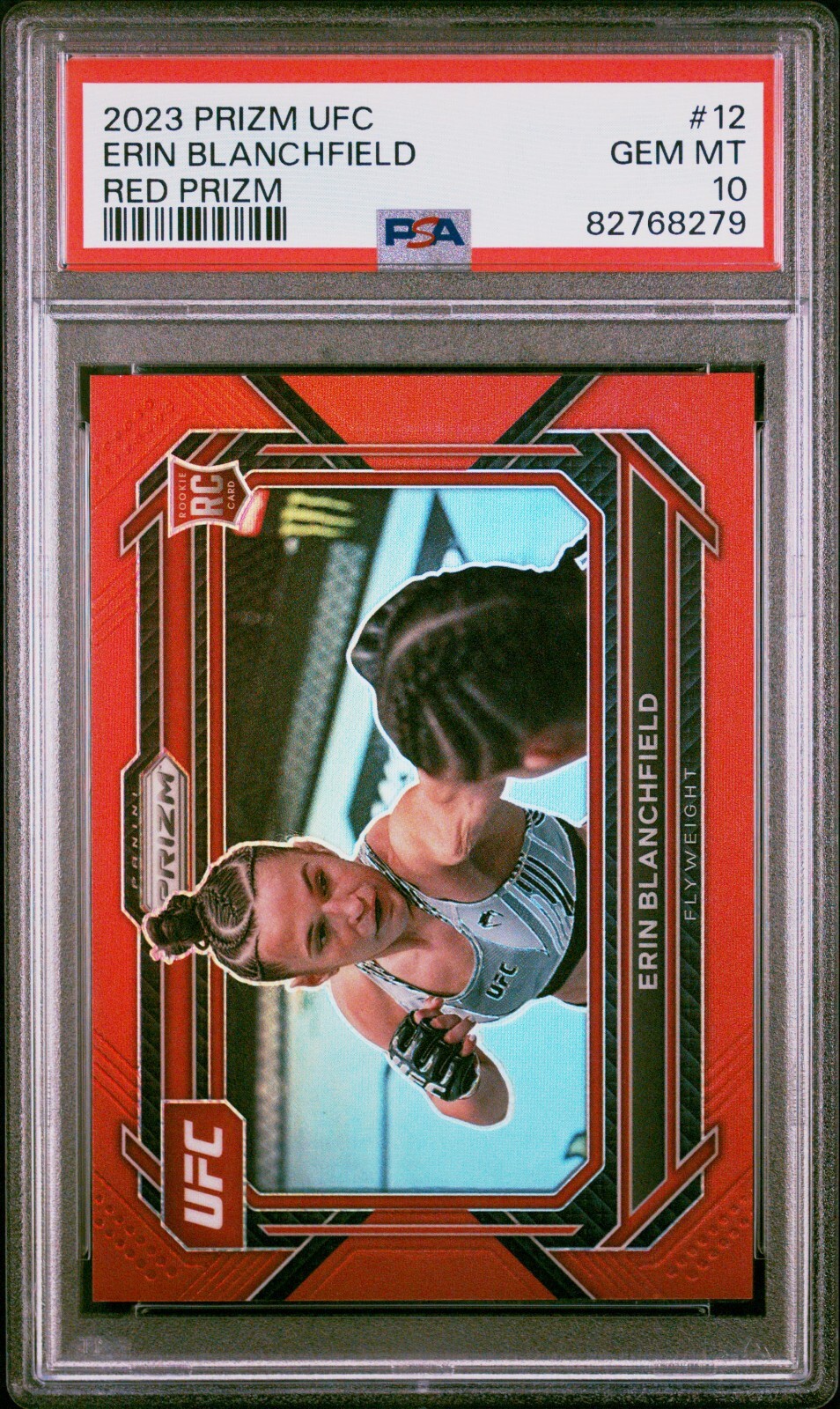 2023 Panini Prizm UFC Erin Blanchfield Red Prizm #12  Rookie RC /199 PSA 10