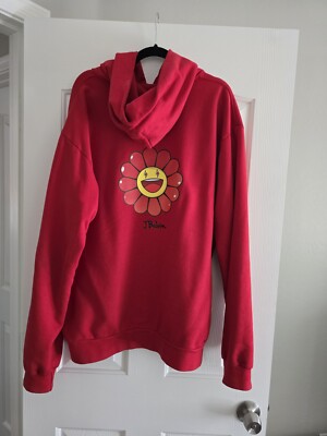 J. Balvin x Takashi Murakami - Red Flower Hoodie - Size X-Large | eBay