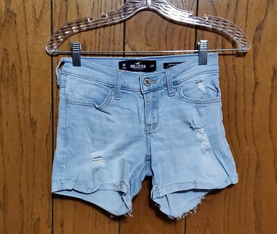 Hollister Shorts Women 00 23W Cut Off Low Rise Distressed Light