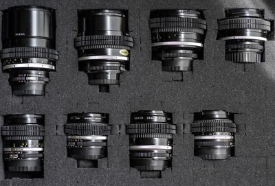 Nikon AIS Primes 8-Lens Set 24mm, 28mm, 35mm, 50mm, 55mm 1.2, 85mm