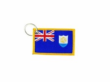 Keychain keyring embroidered embroidery patch double sided flag anguilla
