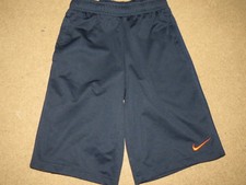 VGC Nike blue w/ orange stripe logo longer shorts - youth boys L