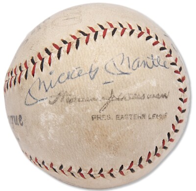 Historic Babe Ruth Mickey Mantle & Joe Dimaggio Signed Baseball