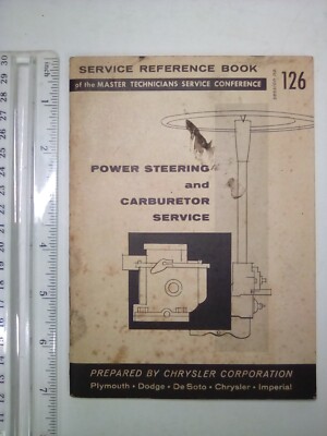 Service Reference Book.#126 Chrysler Corp. Power Steering & Carburetor Service m