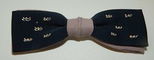 Vintage Ormond Clip On Bow Tie - Dusty Rose Navy Blue
