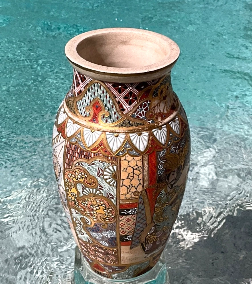 陶瓷金色日本古董花瓶| eBay