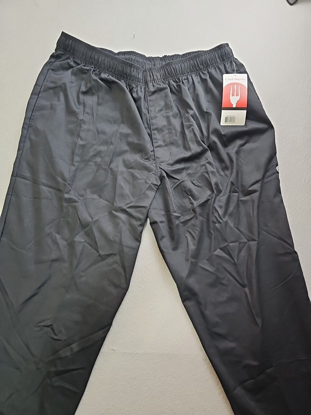 Men's Essential Baggy Zip-Fly Chef Works Pants Black XX-Large
