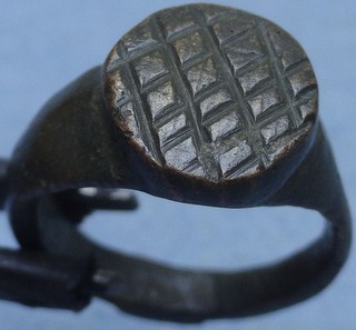 Roman Bronze Hatched Ring