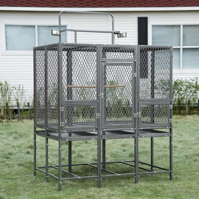 65'' Heavy Duty Birdcage Large Aviary for Parakeet Macaw Parrot Budgies Lovebirds