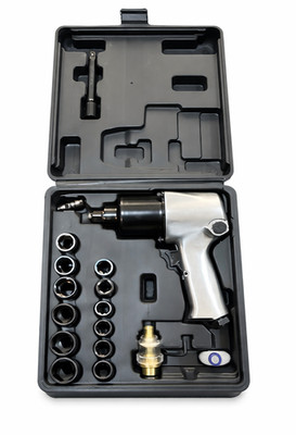 Heavy Duty ½  650 ft-lbs. 5-Speed Pneumatic Impact Wrench Kit with socket set