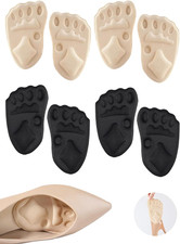 Metatarsal Pads Women, 4 Pairs Ball of Foot Cushions for Women, Non Slip Heel Gr