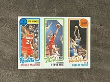 1980 Topps Robert Parish #92 Steve Mix #185 Moses Malone #7 NM-MT Sharp! HOF!
