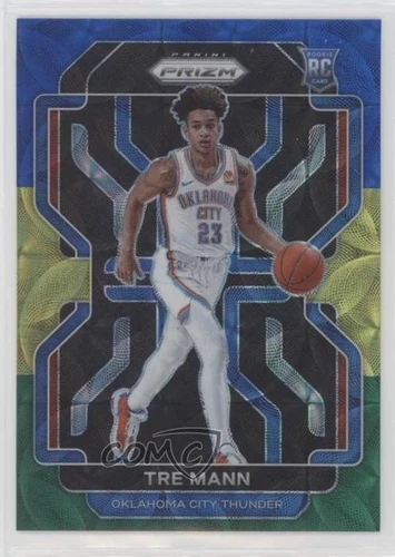 2021 Panini Prizm Basketball Choice Blue Yellow and Green Tre Mann #274 PSA 9