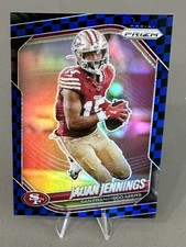 2025 Panini Prizm Jauan Jennings Blue and Black Checker SSP #258 SF 49ers